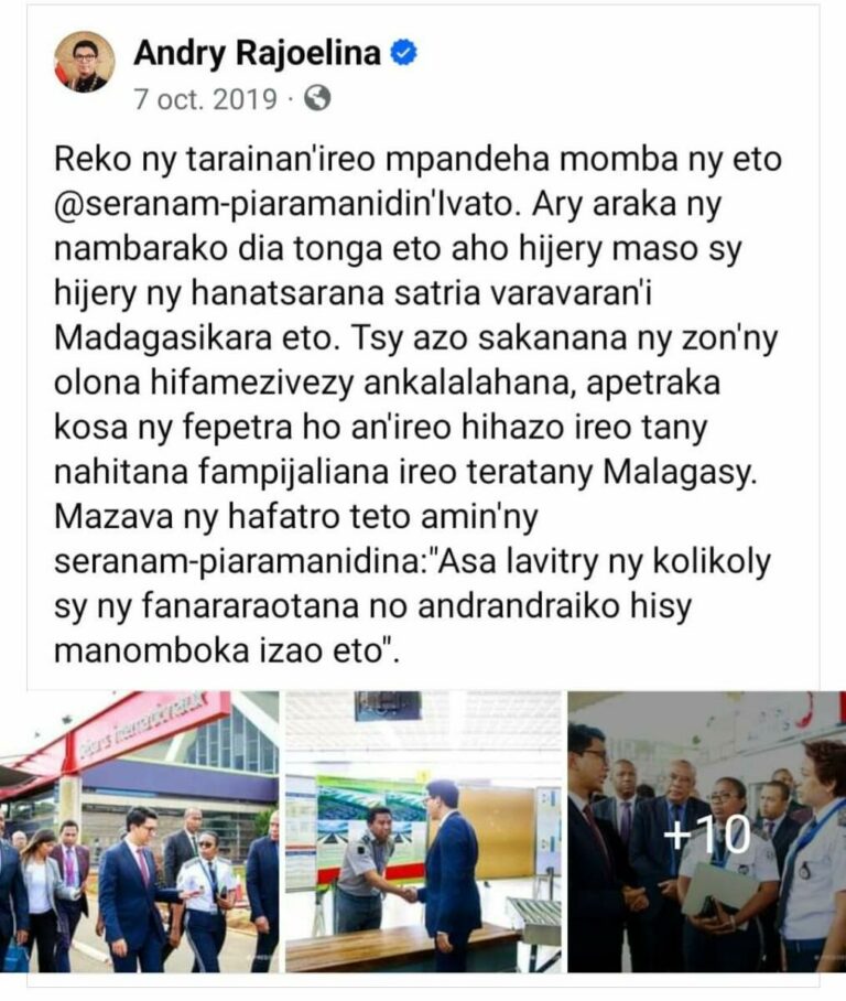 Colère de Andry Rajoelina par rapport aux agissements de douaniers à Ivato