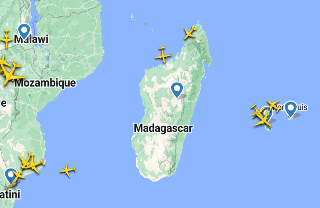 Trafic aérien à Madagascar