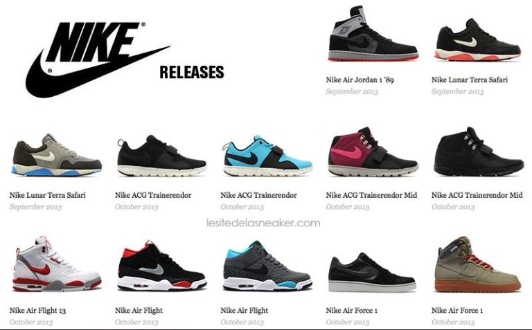 Les différents modèles de la gamme Nike Air Force 1