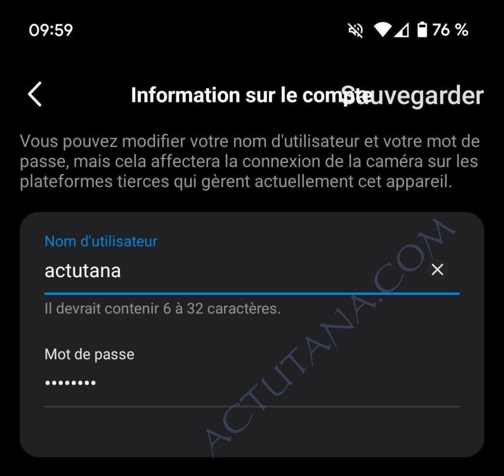 compte utilisateur du flux