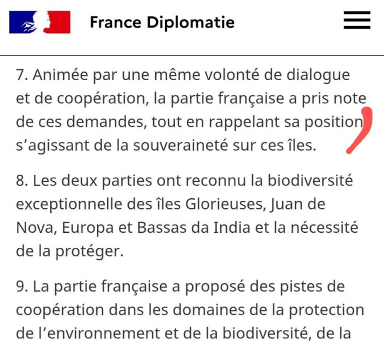 Iles Éparses : en fait le seul point où vous êtes d'accord