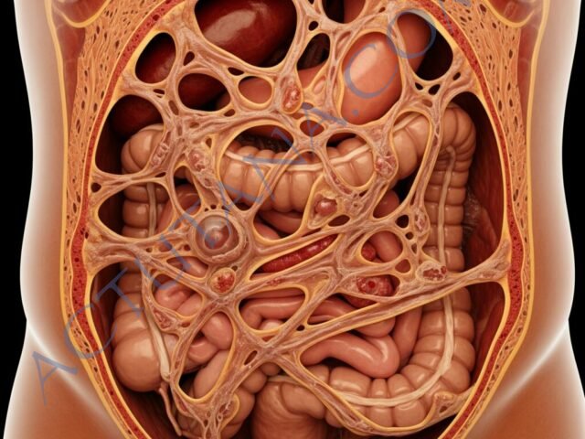 Crée moi une image de séquelle a l'intérieur du corps humain