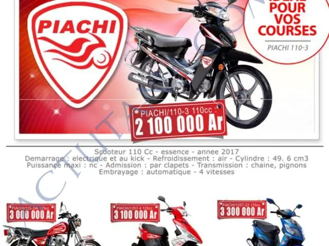 Piachi : des scooters à partir de 2 100 000 ar